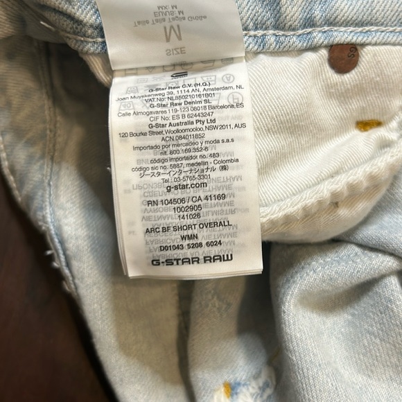 G-STAR RAW Arc Boyfriend Short Denim Distressed Shorts Overalls Women Size M - Picture 13 of 16
